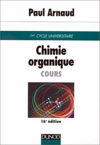 Couverture : Cours de Chimie organique